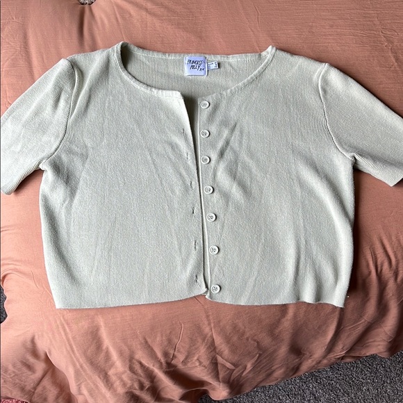 Princess Polly Sweaters - Princess Polly Sage Green Button-Up Cardigan